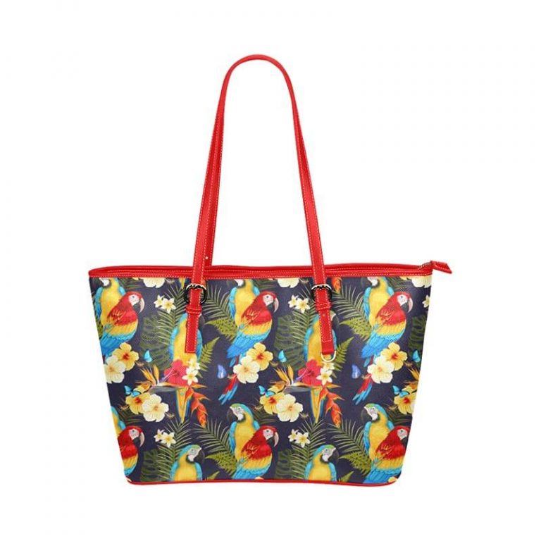 Leather Tote Bag Parrot M1651 #7 c