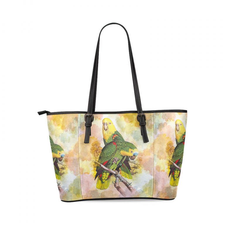 Leather Tote Bag Parrot #1a