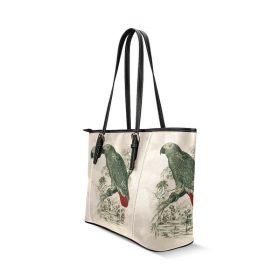 Leather Tote Bag Parrot #3a