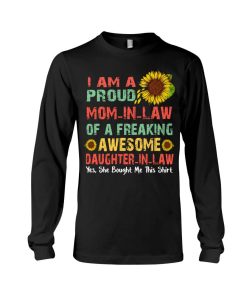 Alternative view of I'm a proud Mom-in-law of a freaking awesome daughter-in-law Tshirt
