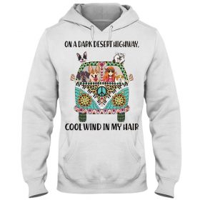 On a dark desert highway cool wind in my hair Dog Hippie Husky Tshirt (3)