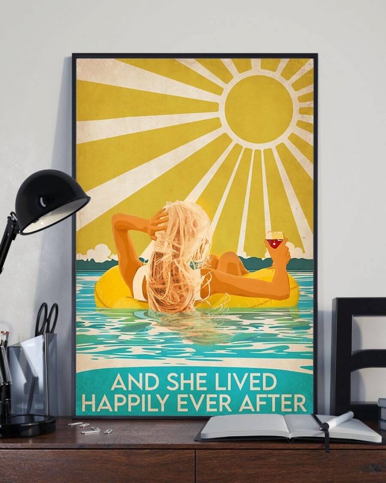 And She Lived Happily Ever After Swimming Blonde Girl Poster
