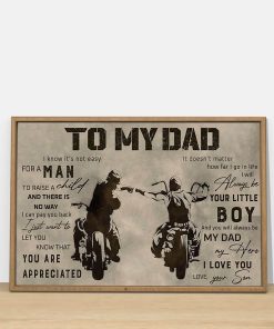 To My Dad You Always Be My Dad My Hero I Love You Father And Son Biker Poster