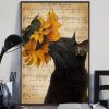 You Are My Sunshine Sunflower Black Cat Meow Poster 3 You Are My Sunshine Sunflower Black Cat Meow Poster