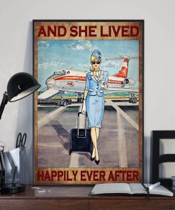 And She Lived Happily Ever After Blonde Flight Attendant Poster