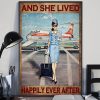 And She Lived Happily Ever After Brunette Flight Attendant Poster 2 And She Lived Happily Ever After Brunette Flight Attendant Poster
