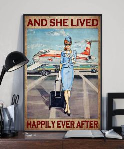 And She Lived Happily Ever After Redhead Flight Attendant Poster