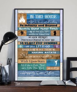In this house We love each other to infinity and beyond and We live happily ever after Family Love Poster