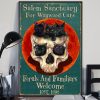 Salem Sanctuary For Wayward Cats Ferals and Familiars Welcome Est 1692 Black Cat Skull Red Moon Poster 3 Salem Sanctuary For Wayward Cats Ferals and Familiars Welcome Est 1692 Black Cat Skull Poster