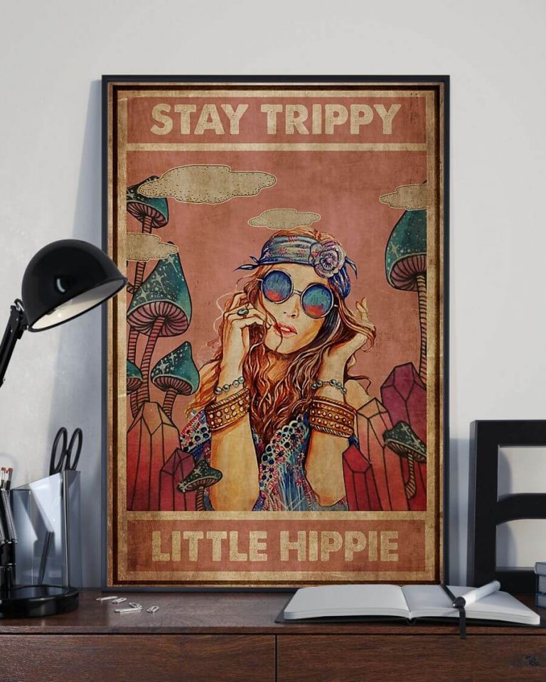 Stay Trippy Little Hippie Girl Vintage Poster