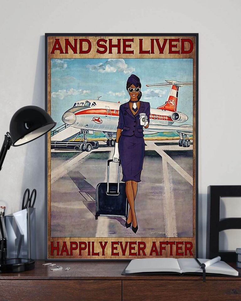 And She Lived Happily Ever After Black Flight Attendant Poster