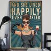 And She Lived Happily Ever After Wine Girl With Cat Poster 3 And She Lived Happily Ever After Wine Girl With Cat Poster