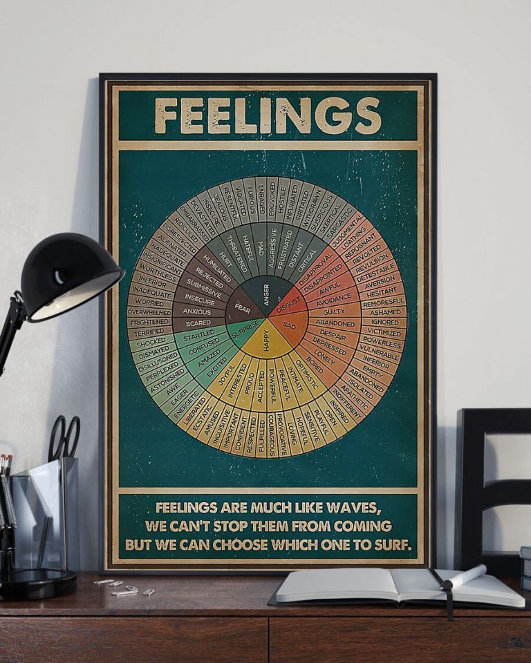 Feelings are much live waves We can't stop them Feeling Social Worker Poster