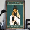 Just A Girl Who Loves Cat Black Meow Cat Poster 3 Just A Girl Who Loves Cat Black Meow Cat Poster