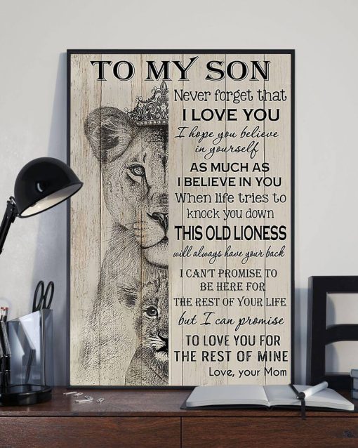 To My Son When Life Tries To Knock You Down This Old Lioness Will Always Have Your Back Mom Love You Lion Poster