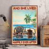 And She Lived Happily Ever After Girl and Dog at Beach in Summer Poster