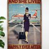 And She Lived Happily Ever After Redhead Flight Attendant Purple Uniform Poster 2 And She Lived Happily Ever After Redhead Flight Attendant Purple Uniform Poster