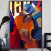 Contrabass Man Contrabass Player Full Color Jazz Poster 3 Contrabass Man Contrabass Player Full Color Jazz Poster