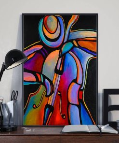 Contrabass Man Contrabass Player Full Color Poster