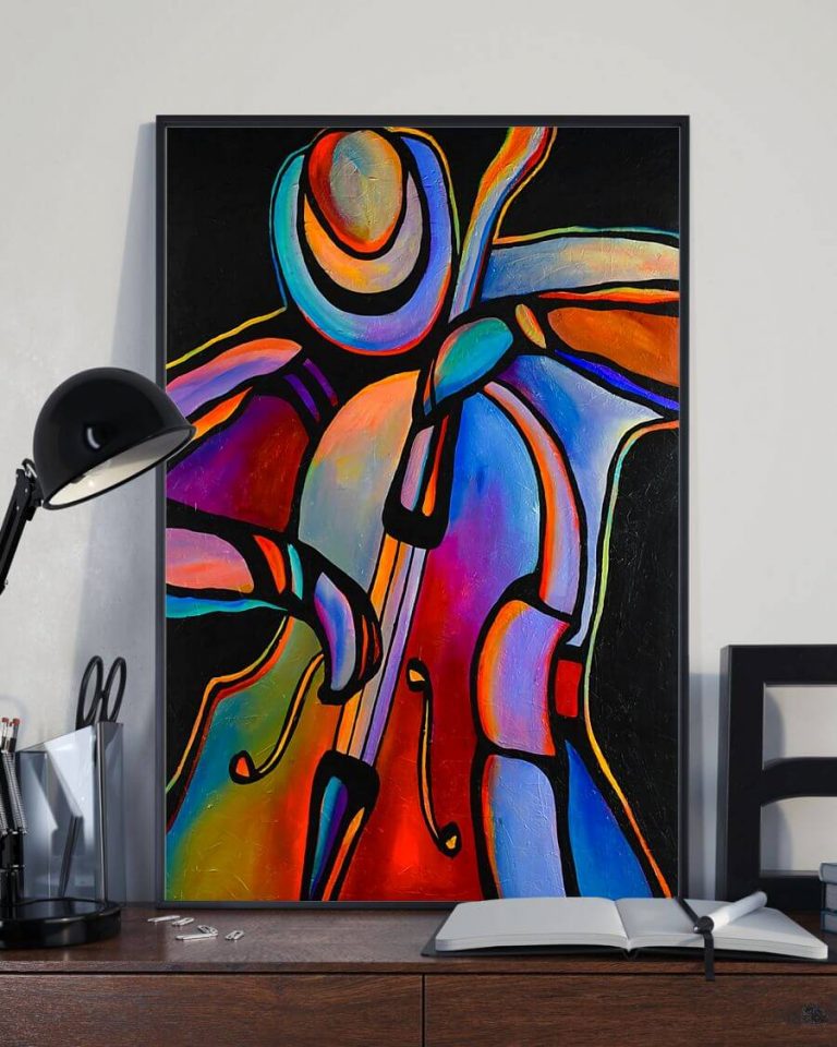Contrabass Man Contrabass Player Full Color Poster