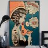 Smoking Hot Girl Hairdresser Retro Vintage Poster 2 Smoking Hot Girl Hairdresser Retro Vintage Poster