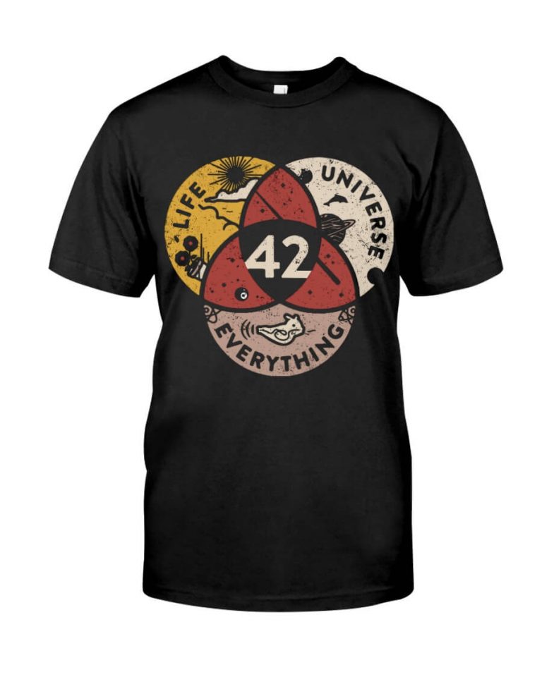 The Answer To Life The Universe And Everything Is 42 Outdoors Travelling Tshirt