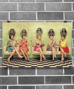Vintage Lady Styling Hair Hairdresser Poster