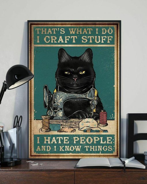 Thats What I Do I Craft Stuff I Hate People And I Know Things Black Cat Poster