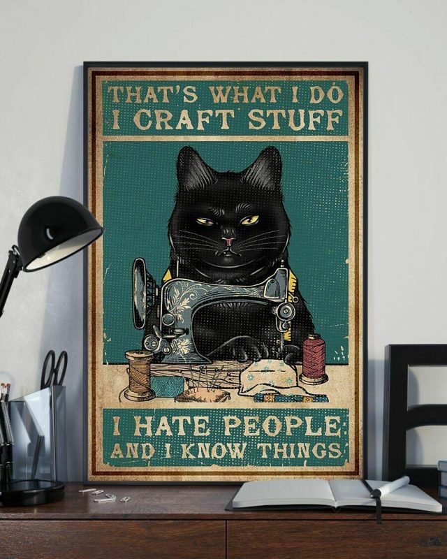 That’s What I Do I Craft Stuff I Hate People And I Know Things Black Cat Poster