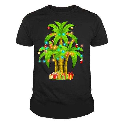 Christmas Palm Tree Tropical Xmas Coconut Lights Pajama Gift Unisex TShirt