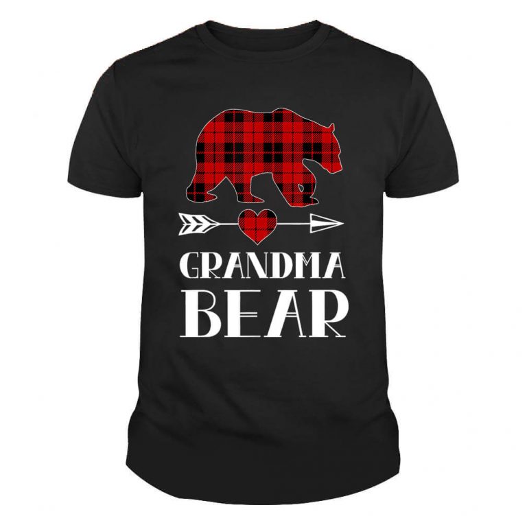 Grandma Bear Love Red Plaid Tshirt