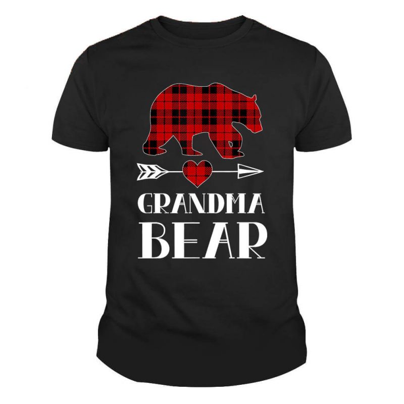 Grandma Bear Love Red Plaid Shirt