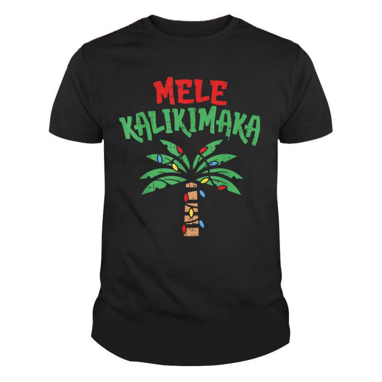 Mele Kalikimaka Palm Tree Shirt Hawaiian Christmas Xmas Unisex Tshirt