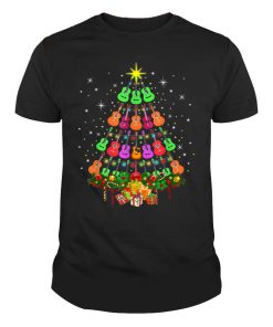 Ukulele Guitar Christmas Tree Merry Xmas Gift Lover Family Shirt