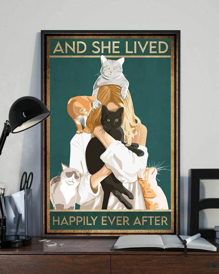 And She Lived Happily Ever After Veterinarian and Black Cat Poster