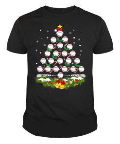 Baseball Christmas Tree Santa Hat Xmas Gift Unisex Tshirt