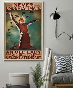 Never Underestimate An Old Lady Who Used To Be A Flight Attendant Poster