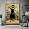 Black Cat I Hate People Creepy Cat Skull Halloween Vintage Poster 2 Black Cat I Hate People Creepy Cat Skull Halloween Vintage Poster