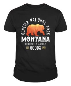 Glacier National Park Bear Montana Forest Camping Hiking Tshirt