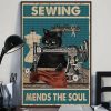 Sewing Mends The Soul Black Cat Sew Poster 3 Sewing Mends The Soul Black Cat Sew Poster