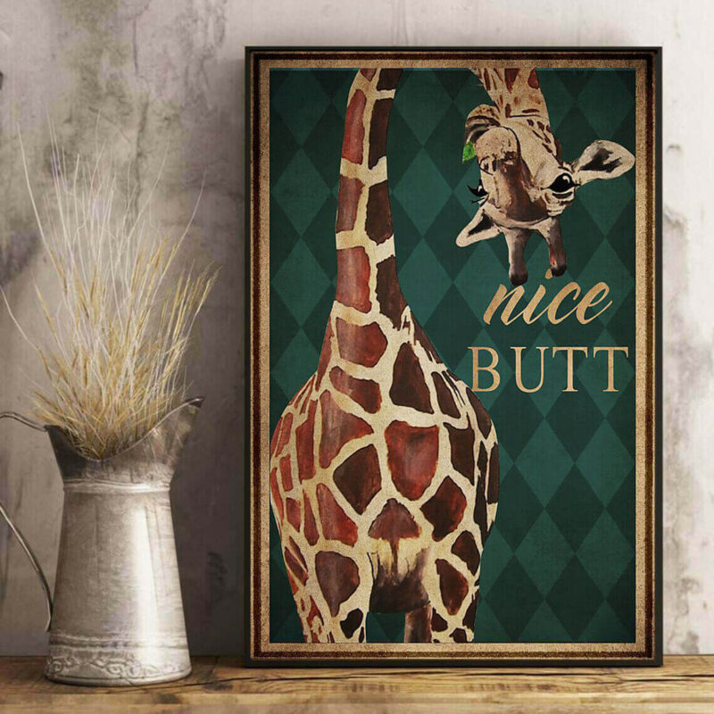 Giraffe Nice Butt Funny Poster