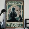 Salem Sanctuary For Wayward Cats Ferals Witch and Cat Halloween Poster