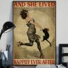 And She Lived Happily Ever After Girl With Black Cat Poster 2 And She Lived Happily Ever After Girl With Black Cat Poster