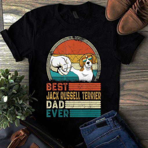 Best Jack Russell Terrier Dad Ever Fathers Day Vintage Tshirt