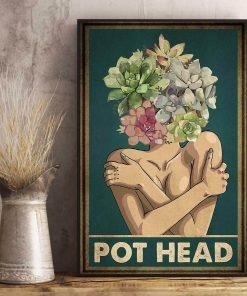 Garden Pot Head Succulent Wall Art Poster