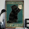 Your Butt Napkins My Lady Funny Black Cat Toilet Paper Poster 3 Your Butt Napkins My Lady Funny Black Cat Toilet Paper Poster
