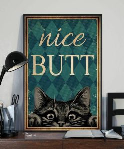 Nice Butt Black Cat Vintage Funny Poster