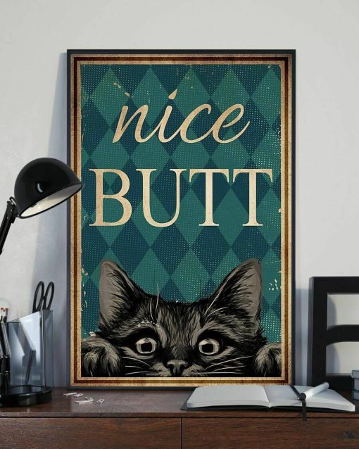 Nice Butt Black Cat Vintage Funny Poster