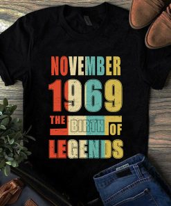 November 1969 The Birth Of Legends Vintage Unisex Tshirt