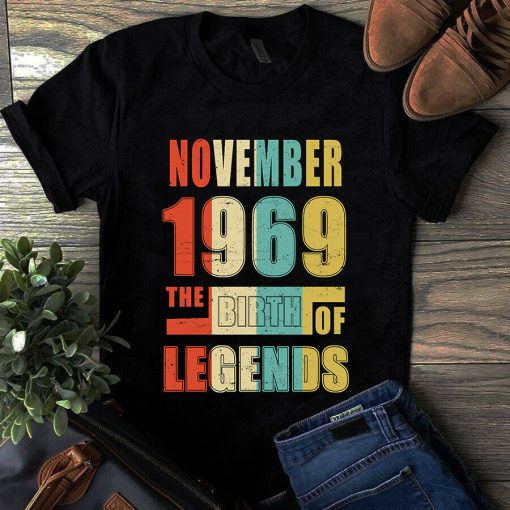 November 1969 The Birth Of Legends Vintage Unisex Tshirt